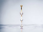 14G Gold Classic Dangling Belly Button Ring
